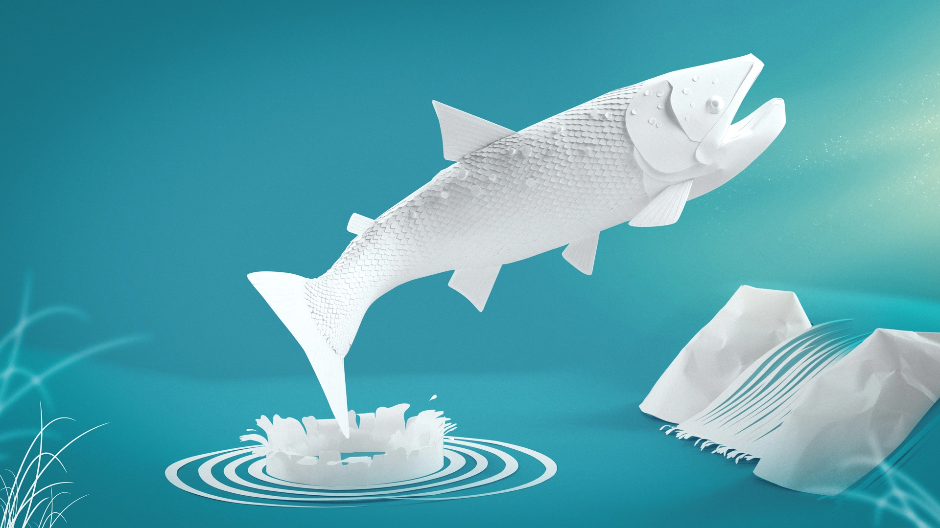 Imagic fond d'écran poisson en papier